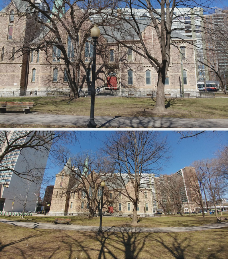 Comparativa de foto hecha con ambas lentes del LG G5. Imagenes: Toronto Sun